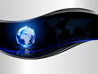 Blue background with globe