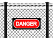 Vettoriale: Wire fence with barbed wires Wire fence with barbed wires
