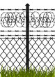Vettoriale: Wire fence with barbed wires Wire fence with barbed wires