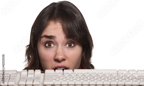 Photo: Woman Behind Keyboard Woman Behind Keyboard