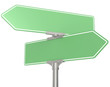 Green Road signs. Blank for Copy Space. Isolated.