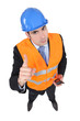 Engineer giving a warning