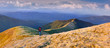spring morning panorama of the mountains