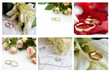 wedding rings and flowers