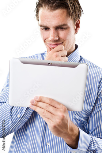 Photo: business mann mit tablet business mann mit tablet