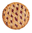 Photo: hommemade crostata isolated on white hommemade crostata isolated on white
