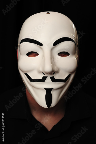 Photo: member of the international hacker group Anonymous member of the international hacker group Anonymous