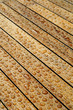 Nasses Holz mit perlenden Wassertropfen Hochformat