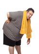 Foto: Fat man playing sport Fat man playing sport