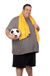 Foto: Fat man with a soccer ball Fat man with a soccer ball