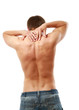 young man with pain on upper back