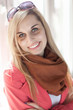 attractive young woman looking at the camera