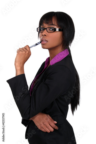 Photo: Businesswoman finding inspiration Businesswoman finding inspiration