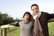 Couple taking a stroll in the countryside