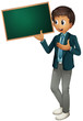 Boy holding sign