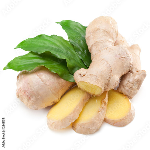 Photo: ginger isolated on white backgrou ginger isolated on white backgrou