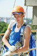 facade builder plasterer at work