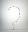 Question mark with a face silhouette
