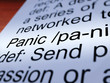 Panic Definition Closeup Showing Hysteria