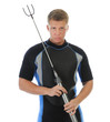 underwater hunter in full  equipment