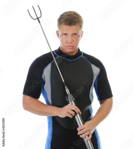 Photo: underwater hunter in full equipment underwater hunter in full equipment