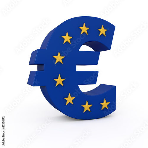 Illustration: Euro with stars incrusted 3d render Euro with stars incrusted 3d render