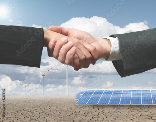 Photo: Renewable energy handhsake Renewable energy handhsake