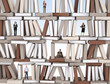 people on books wall