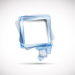 Cover speech in blue square # Vector