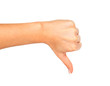 Photo: Woman hand showing fail gesture with thumb down Woman hand showing fail gesture with thumb down
