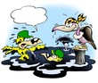 Illustration: Two birds in a slick Two birds in a slick