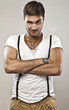 Foto: Attractive man wearing T-shirt. Attractive man wearing T-shirt.