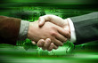 hand shake tech background