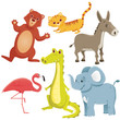 Vektor: Cartoon animals, vector illustration Cartoon animals, vector illustration