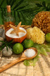 Photo: Spa still life with bath salts and sponges Spa still life with bath salts and sponges