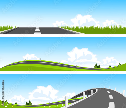 Vector: Way through nature. Banners Way through nature. Banners