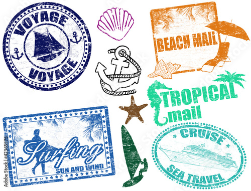 Vector: Summer stamps Summer stamps