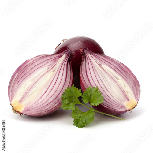 Photo: Red sliced onion and fresh parsley still life Red sliced onion and fresh parsley still life