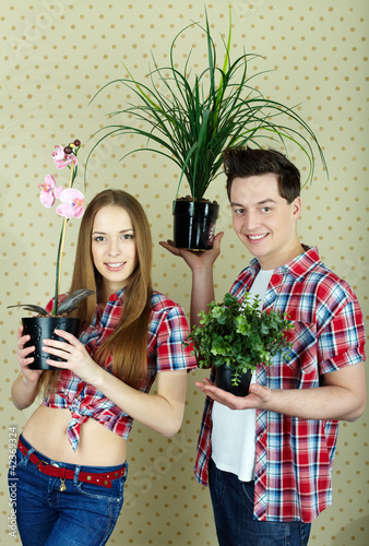 Photo: Couple with plants Couple with plants