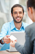 Foto: Giving visiting card Giving visiting card