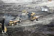 earth moving equipment in an open cast mine