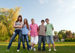Happy teenage friends spending time together