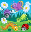 Meadow with various bugs theme 1