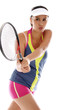girl playing tennis