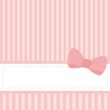 Pink vector wedding card or baby shower invitation with bow