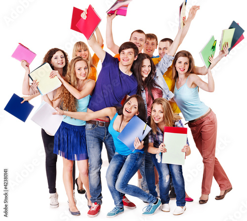Photo: Group student with notebook. Group student with notebook.