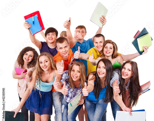 Photo: Group student with notebook. Group student with notebook.