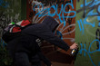 graffitisprüher in aktion