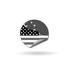 detached round sticker flag china vs usa black and white
