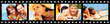 filmstrip with pictures of smiling holiday people